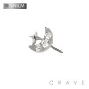IMPLANT GRADE TITANIUM THREADLESS PUSH IN MULTI CZ STAR WITH MOON TOP PART